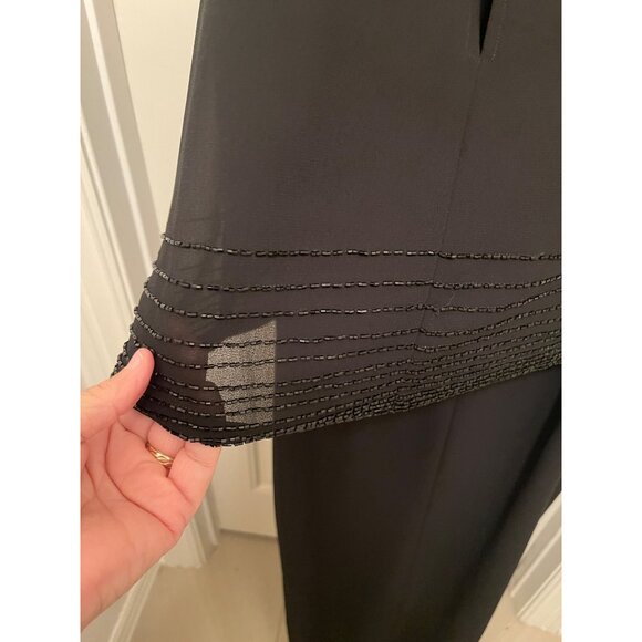 Cameron Blake Black Evening Gown With Beaded Jacket By Mon Cheri Women’s Size 16 - Picture 10 of 16